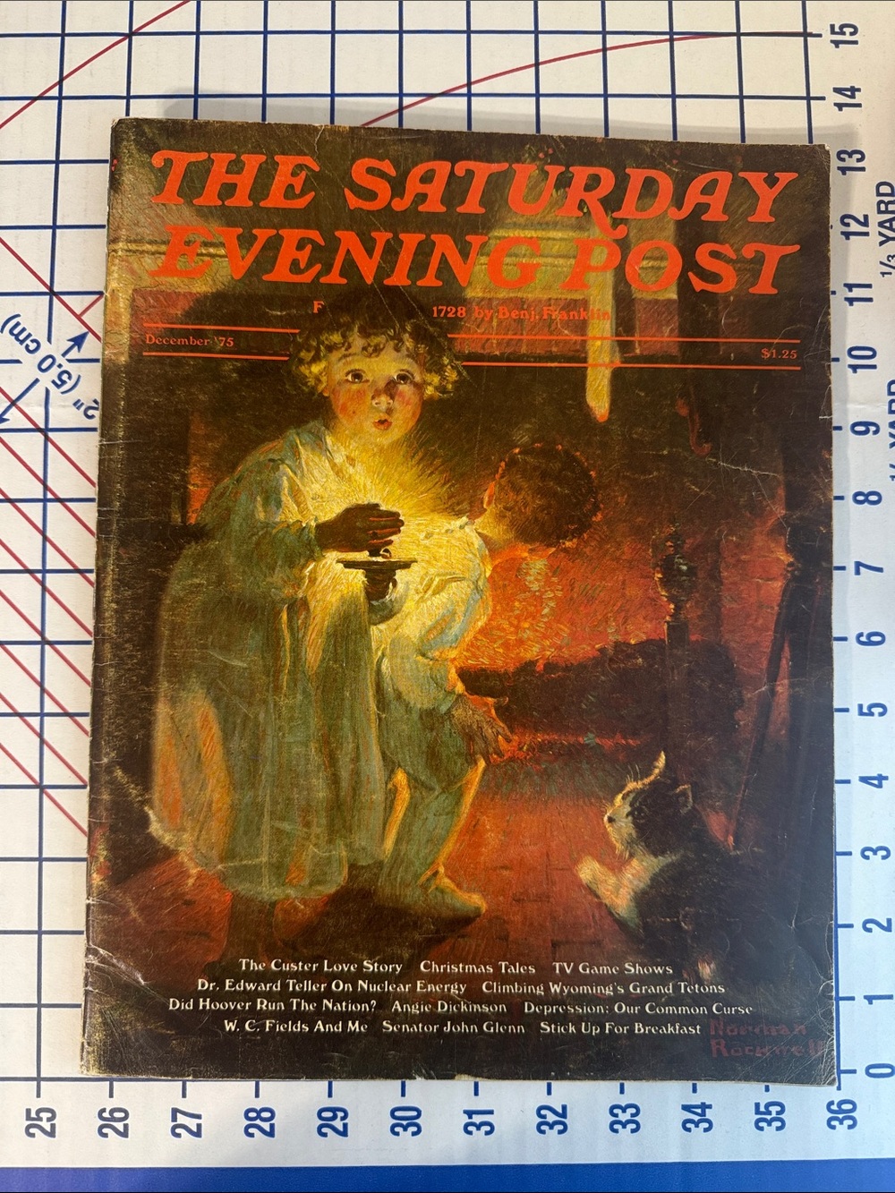 1975 Saturday Evening Post Norman Rockwell Christmas Angie Dickinson Vintage